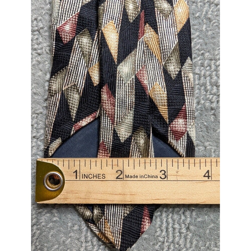VTG JOS A BANK Premier Collection Geo Hand Swen All Silk Tie Italy 57" - Picture 7 of 8
